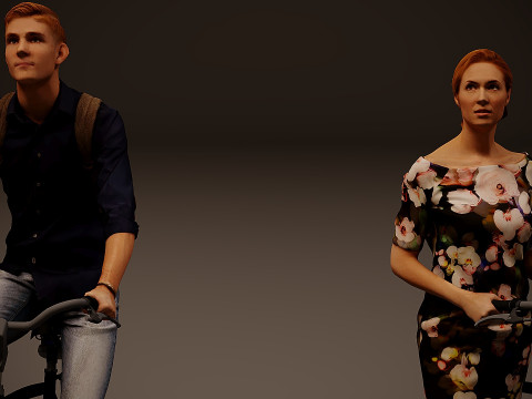 Cyclists-Collection x 5 00 3D Model