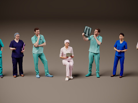 डॉक्टरों का संग्रह x 7 3D मॉडल