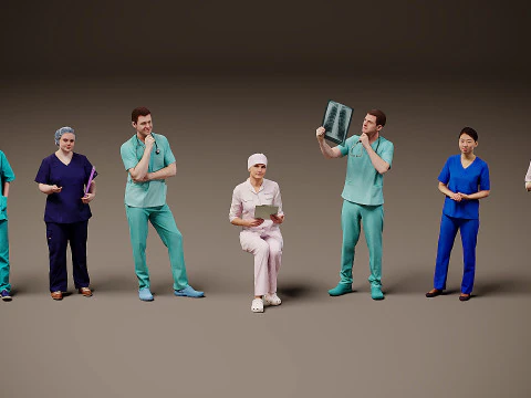 डॉक्टरों का संग्रह x 7 3D मॉडल