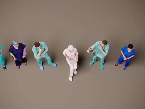 Collection of doctors x 7 3D Model