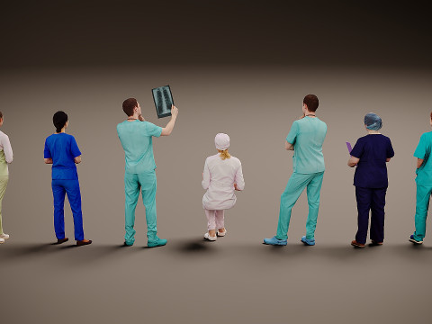 医生集合 x 7 3D 模型