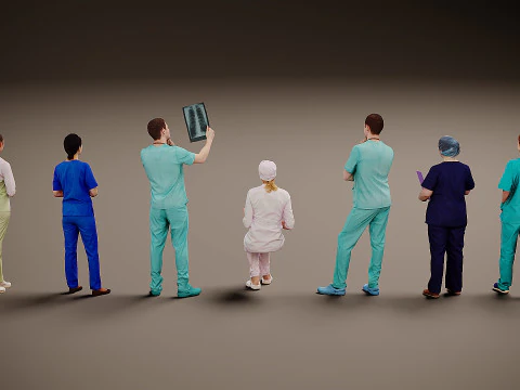 Collection of doctors x 7 3D Model