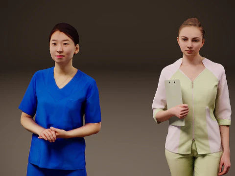 Collection of doctors x 7 3D Model