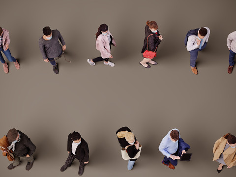 Collection of people in masks x 11 3D Model