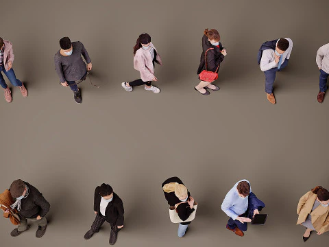 Collection of people in masks x 11 3D Model