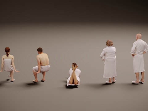 People in the sauna x 5 3D Model