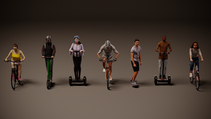 Persone sugli scooter x 7 Modello 3D .c4d .max .obj .3ds .fbx .stl .blend 