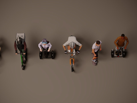 Persone sugli scooter x 7 Modello 3D