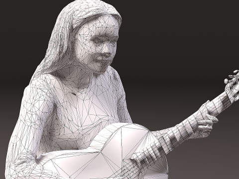 带乐器的人 x 3 3D 模型