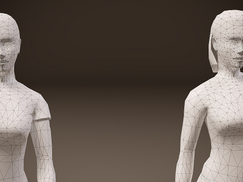 Chodzące kobiety x 5 Model 3D