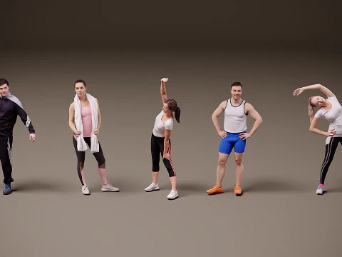 Ludzie są sportowcami x 5 Model 3D