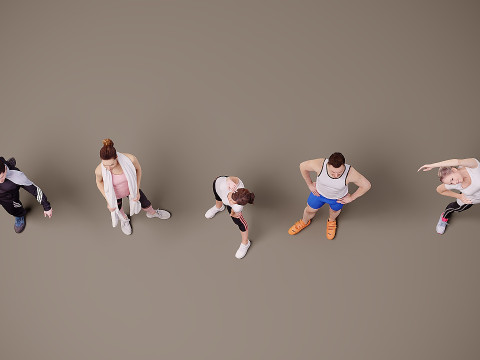 人们是运动员 x 5 3D 模型