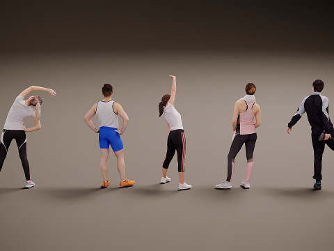 人们是运动员 x 5 3D 模型