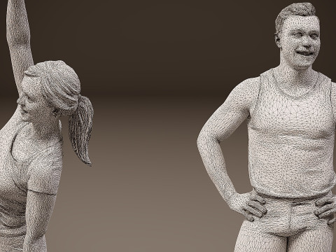 人们是运动员 x 5 3D 模型