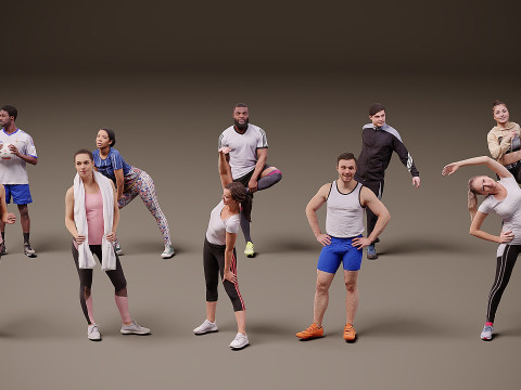 人们是运动员 x 10 3D 模型