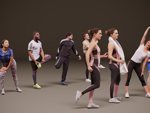 人们是运动员 x 10 3D 模型