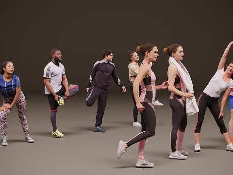 People are athletes x 10 3D Model