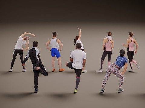 人们是运动员 x 10 3D 模型