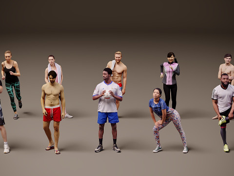 人々はアスリート x 10 00 3Dモデル