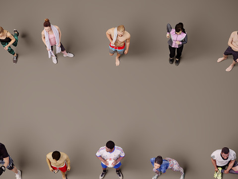 Ludzie są sportowcami x 10 00 Model 3D