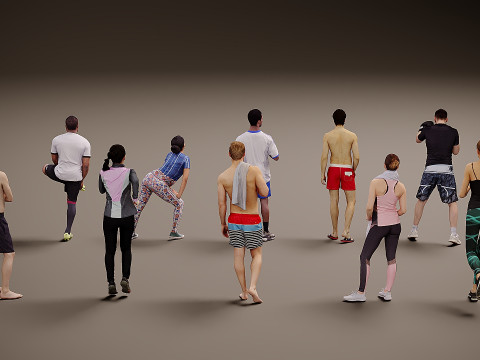 Ludzie są sportowcami x 10 00 Model 3D