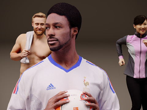 Ludzie są sportowcami x 10 00 Model 3D