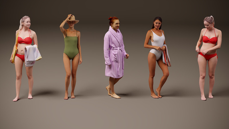 Menschen am Strand x 5 00 3D Modell .c4d .max .obj .3ds .fbx .stl .blend 