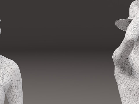 Menschen am Strand x 5 00 3D Modell