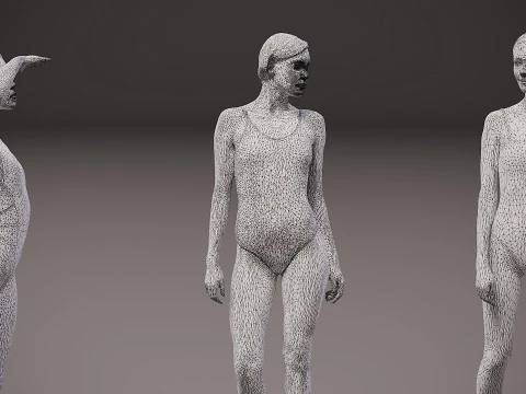 People on the beach x 8 3D Model