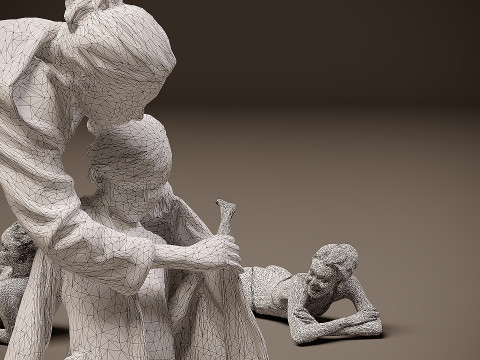 Люди на пляже x10 3D Модель