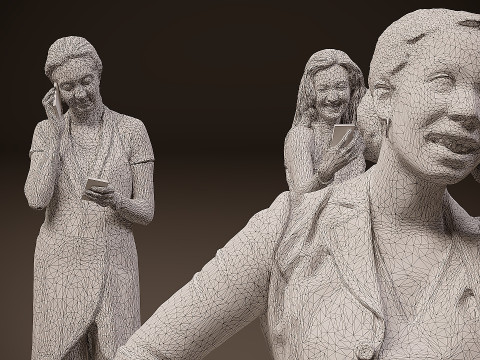 Pessoas com telefones x 10 Modelo 3D