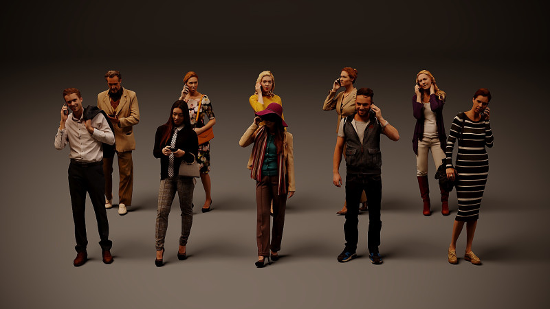 有电话的人 x 10 01 3D 模型 .c4d .max .obj .3ds .fbx .stl .blend 