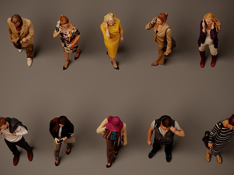 有电话的人 x 10 01 3D 模型