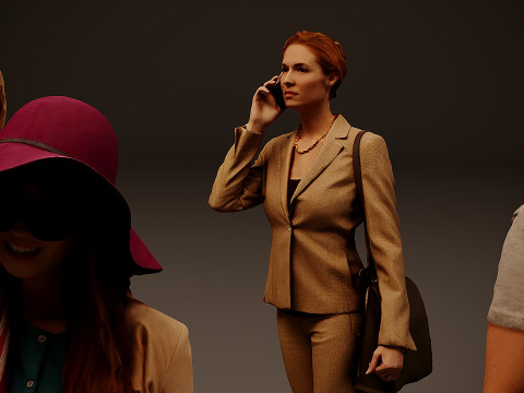 有电话的人 x 10 01 3D 模型