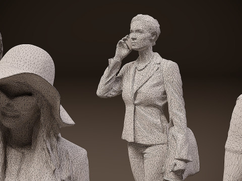 有电话的人 x 10 01 3D 模型