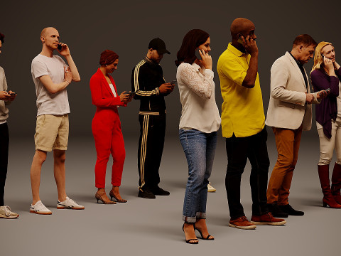 有电话的人 x 10 02 3D 模型