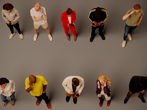 有电话的人 x 10 02 3D 模型