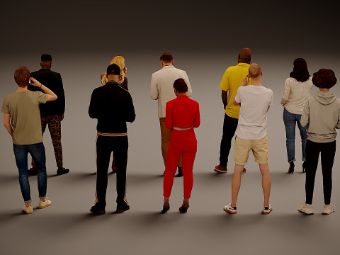 有电话的人 x 10 02 3D 模型