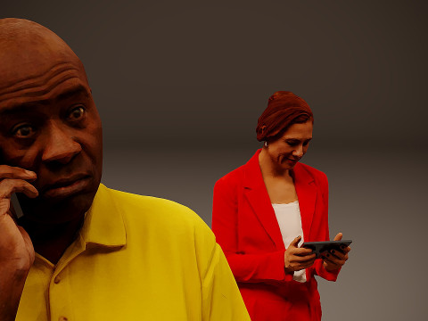 有电话的人 x 10 02 3D 模型