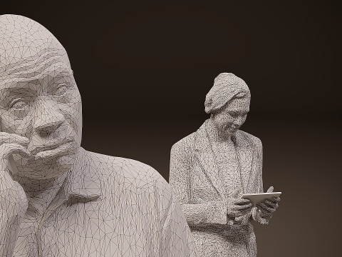 有电话的人 x 10 02 3D 模型