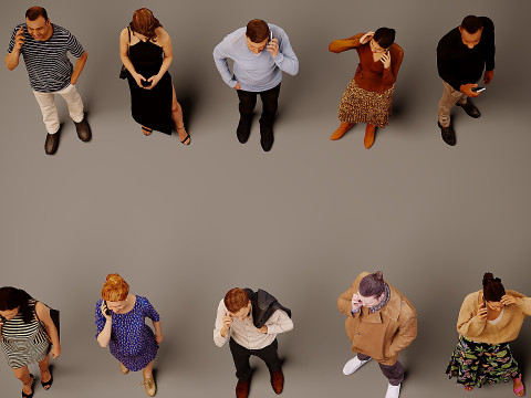 Personas con teléfonos x 10 03 Modelo 3D