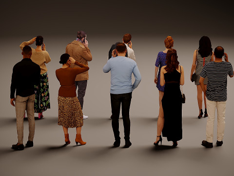 Personas con teléfonos x 10 03 Modelo 3D