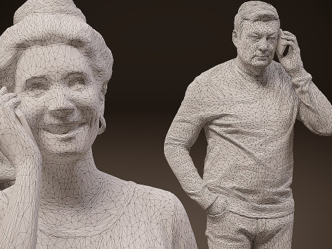 Personas con teléfonos x 10 03 Modelo 3D