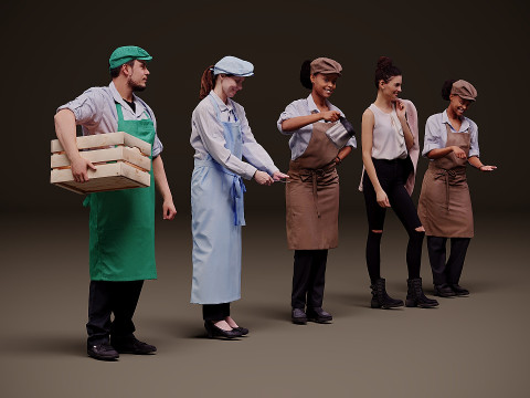 穿制服的人 x 5 3D 模型