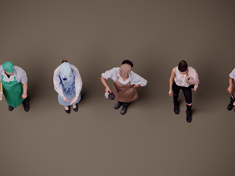 穿制服的人 x 5 3D 模型