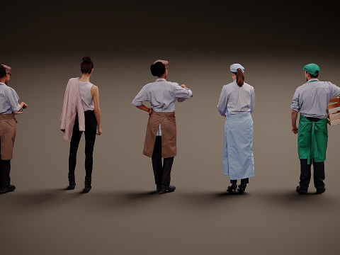 穿制服的人 x 5 3D 模型