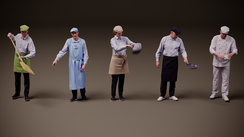 유니폼을 입은 사람들 x 5 00 3D 모델 .c4d .max .obj .3ds .fbx .stl .blend