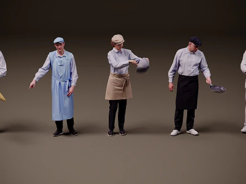 Orang berseragam x 5 00 Model 3D