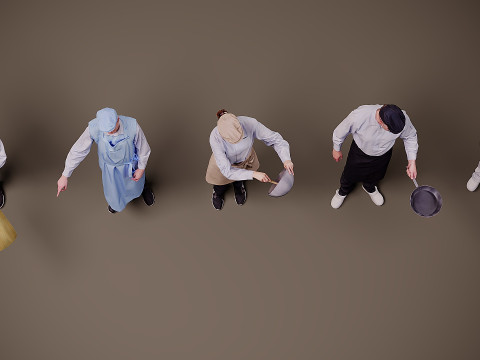 유니폼을 입은 사람들 x 5 00 3D 모델