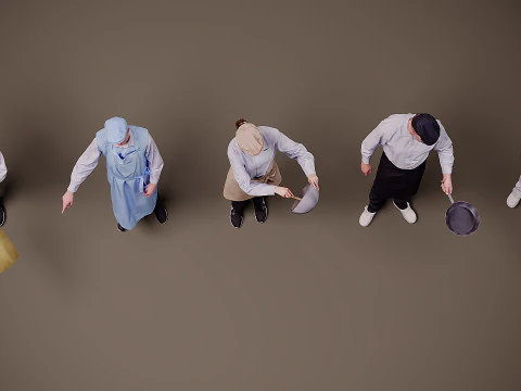People in uniform x 5 00 3D Model
